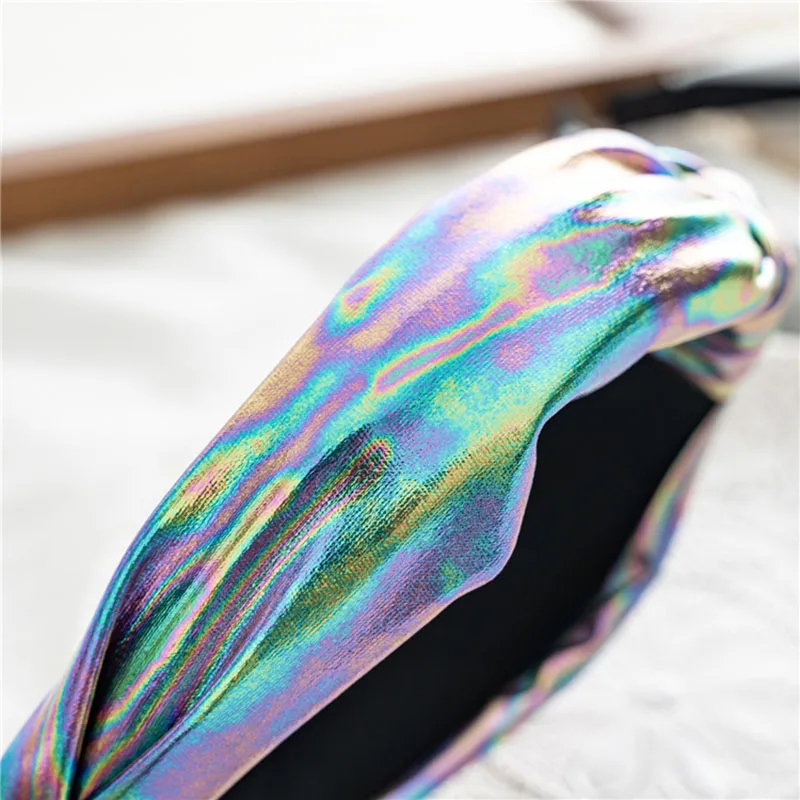 Ободок с узлом спереди Женский яркий Яркий обруч широким узором модный аксессуар