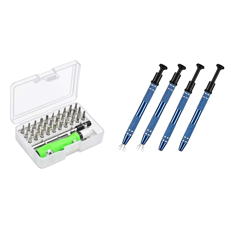 

32 In 1 Precision Instruments Screwdriver Kit With 4 Pcs 4-Claw Pick Up Tool For Small Parts