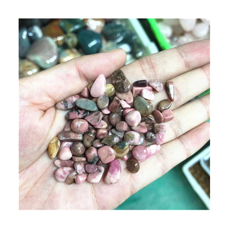

Pink Rhodonite Chips Crystal Gravels Polished Gemstones For Sale