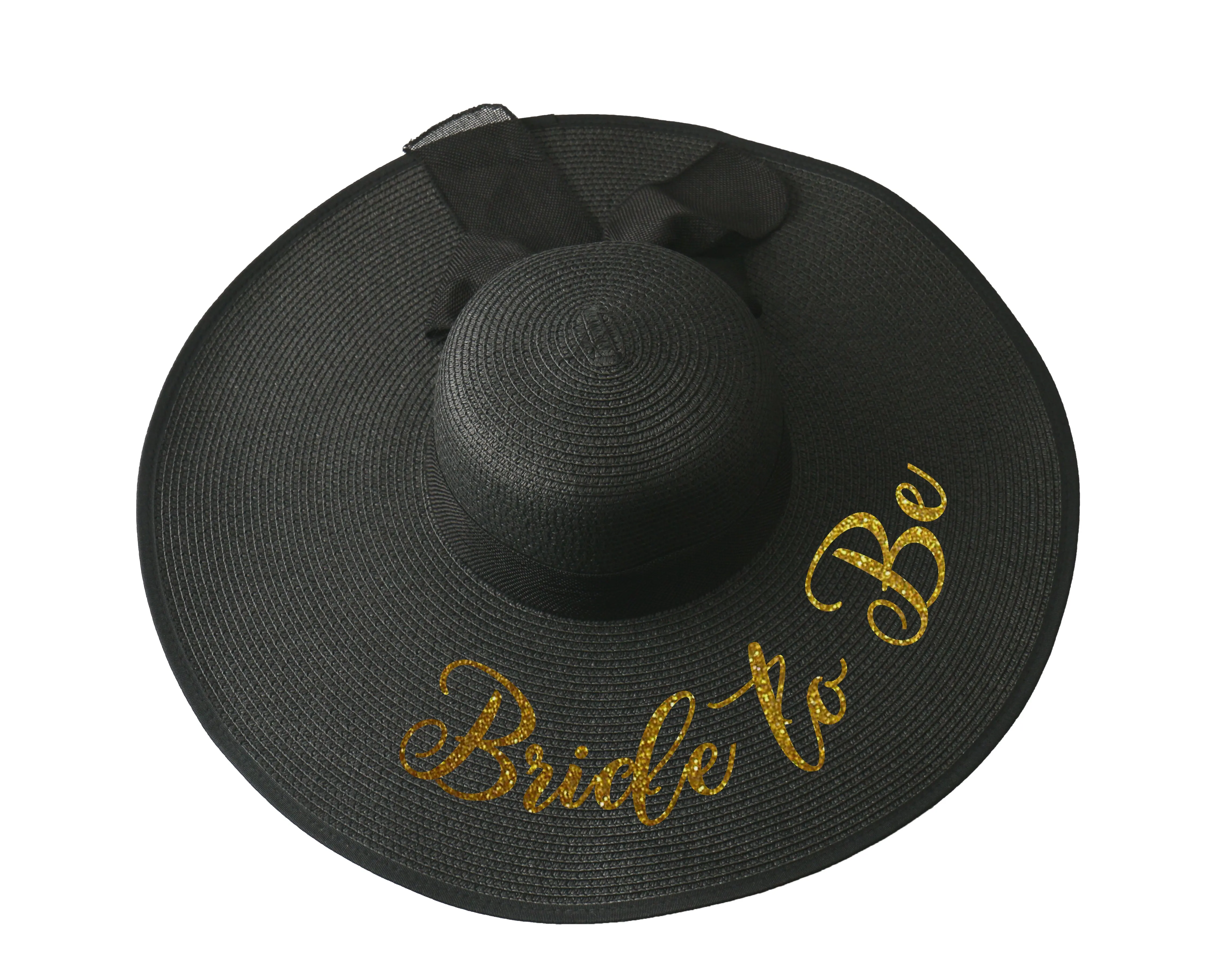 Соломенная шляпа для медового месяца с вашим именем и текстовым логотипом