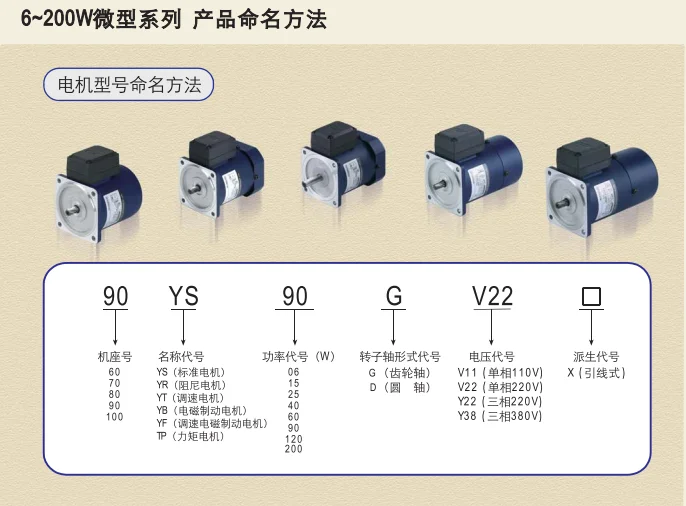 

Spot motor 90YS40GV22 90YS90GV22 90YS120GV22