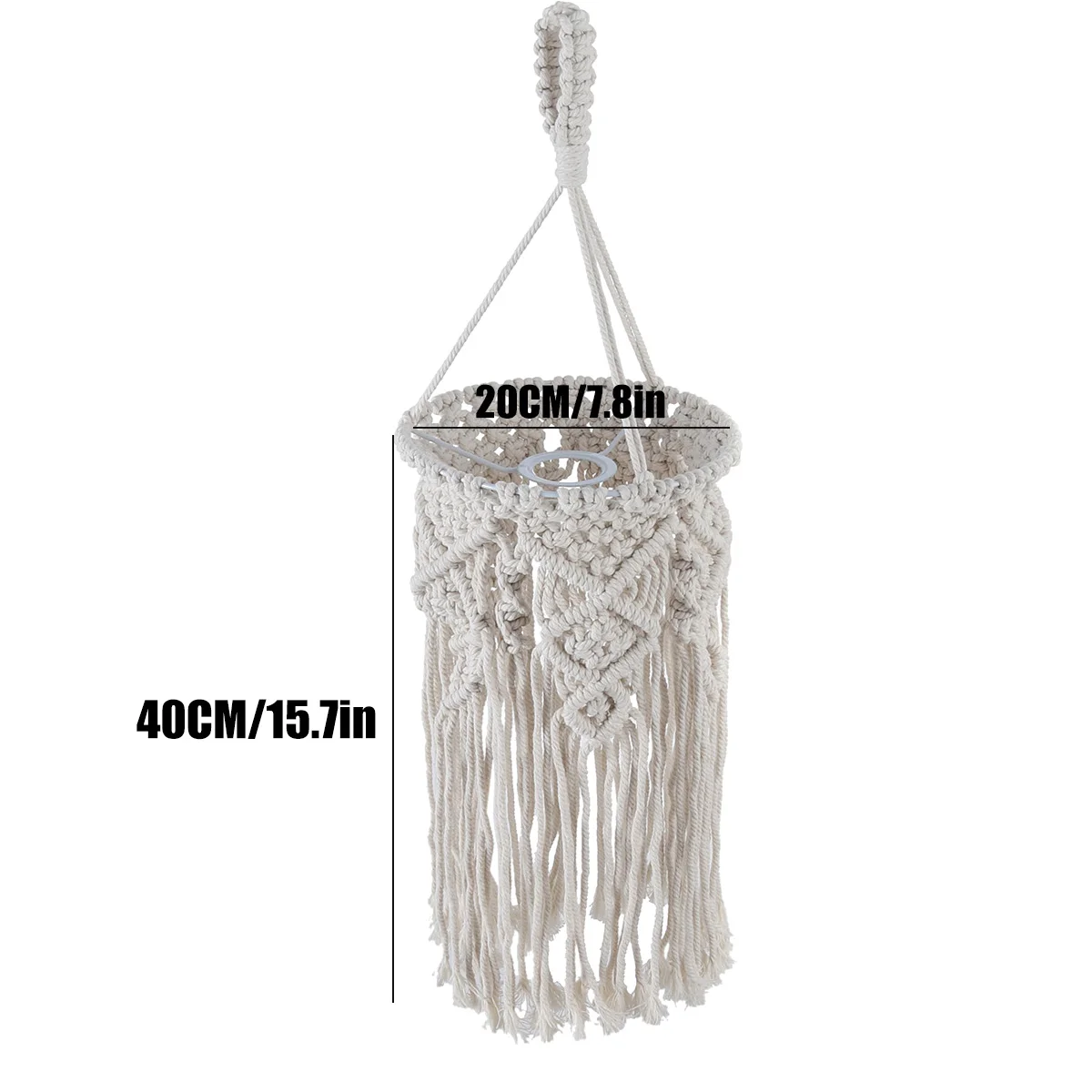 

1Pc Hand-knitted Lampshade Macrame Hanging Lamp Decoration Living Room Wedding Decoration Tassel Lampshade Tapestry