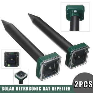 2 шт. ультразвуковой от крыс кошка собака животное сдерживающим фактором со специальным москитным светильник на солнечной энергии для наружного сада вредителей Управление
