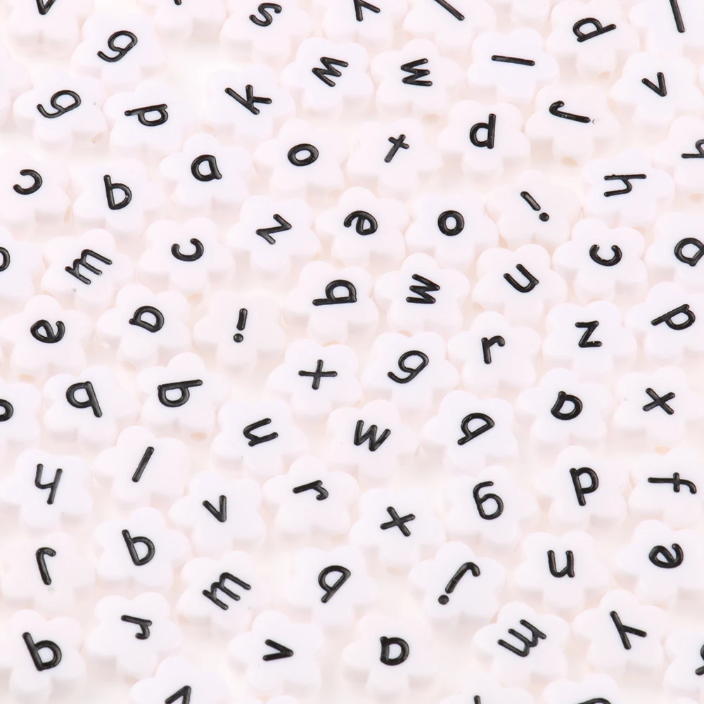 

4x11 мм белые акриловые буквы в форме цветка разделительные бусины для рукоделия Сделай Сам декоративные аксессуары 100 шт./лот