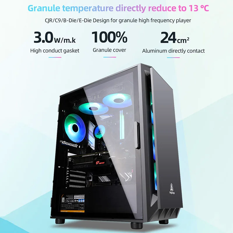 Segotep M.2 SSD RAM Cooler RGB Heatsink SATA 2280 Solid State Drive 5V 3Pin ARGB High Conductive on - Сеготеп М.2 SSD Охладитель оперативной памяти с подсветкой RGB, тепловым излучателем SATA 2280, твердотельный накопитель с питанием 5V 3Pin ARGB, высокоп
