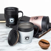 double wall coffee mug stainless steel thermos tumbler cups vacuum flask car thermo water tea mug with spoon thermocup