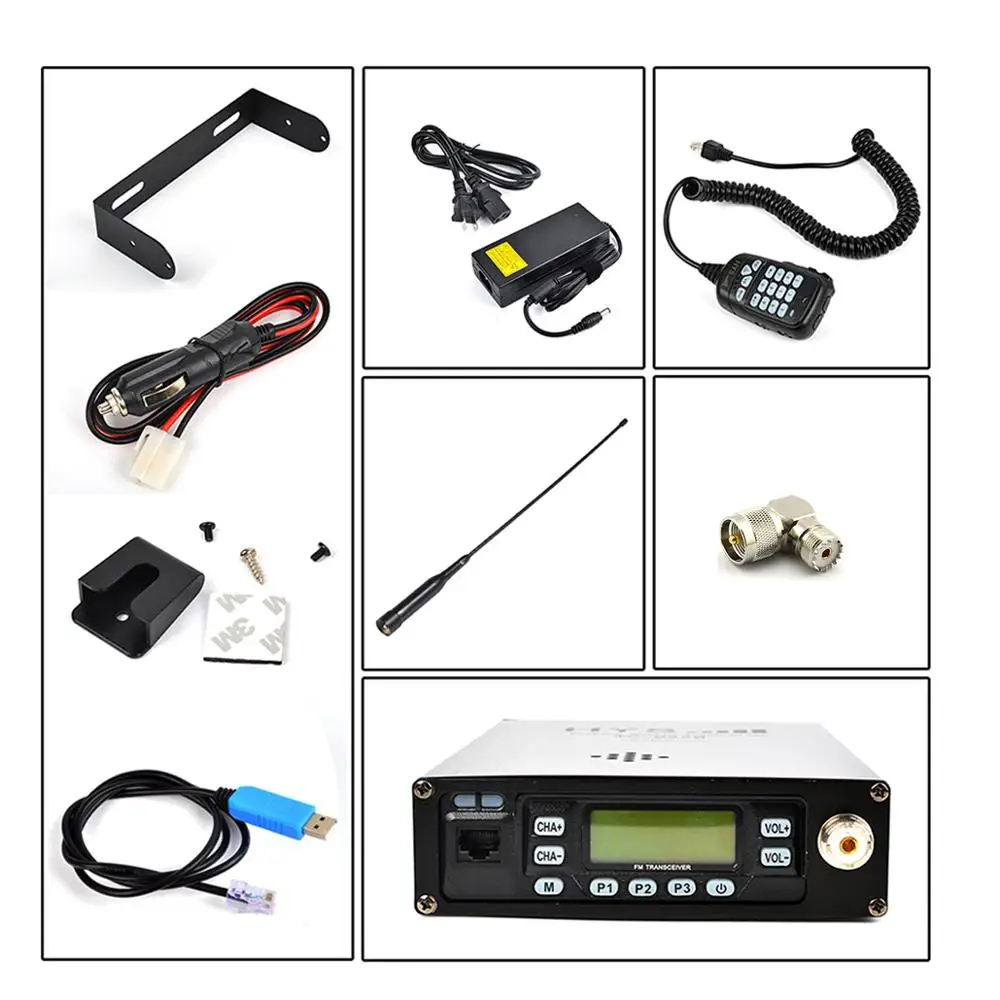 

HYS 25W Dual Band VHF/UHF Mobile Transceiver Ham Radio Amateur Radio Built-in 12000mAh Battery with Programming Cable Antenna