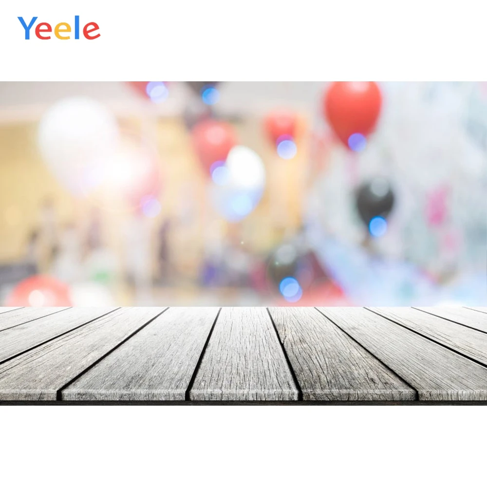 Фон для детской фотосъемки с изображением деревянной доски шаров боке|Фон