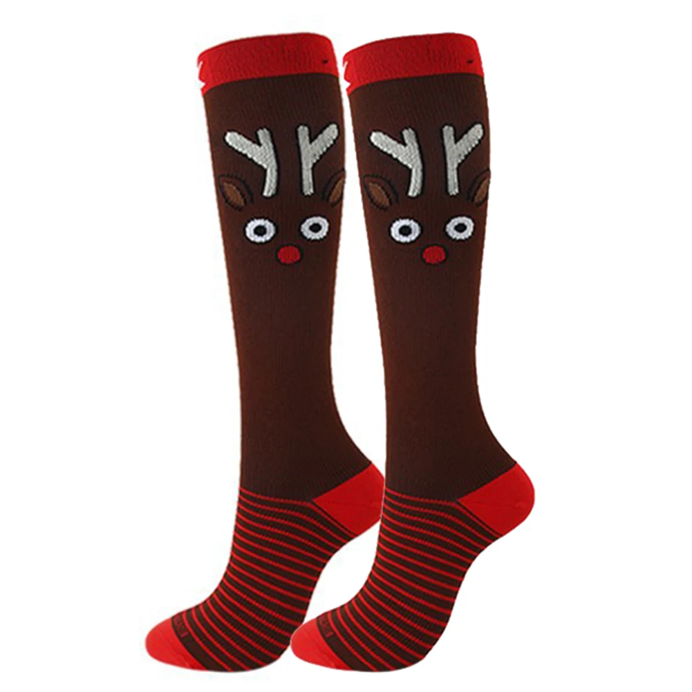 Рождественские гольфы компрессионные чулки высокого качества спортивные носки