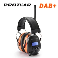 protear dabdab radio hearing protector 25db 1200mah lithium battery earmuffs electronic bluetooth headphone ear protection