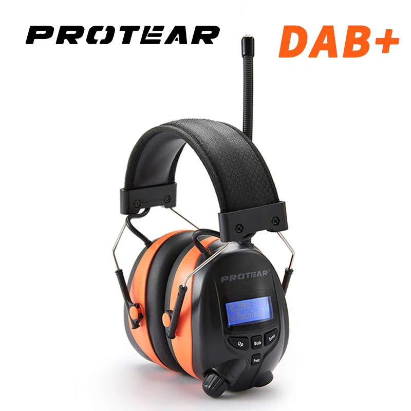 Защитные наушники Protear DAB +/DAB с литиевым аккумулятором 1200 мАч 25 дБ|Защита для ушей|