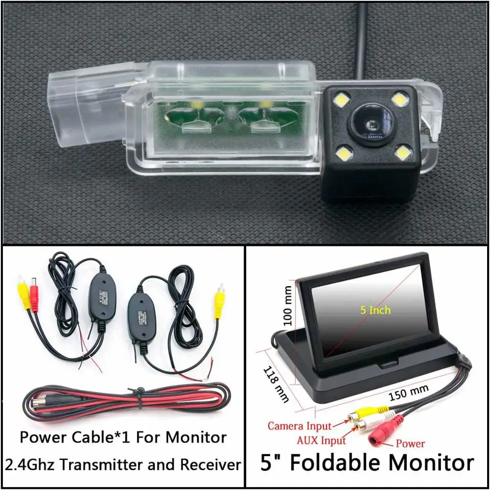 C Wireless 5 inch F 4 Светодиодный свет камера заднего вида для Volkswagen VW golf 5 golf V golf MK5 golf 7 golf 6 Passat CC автомобильный парковочный ЖК-зеркальный монитор - Название цвета: C Wireless 5 inch F