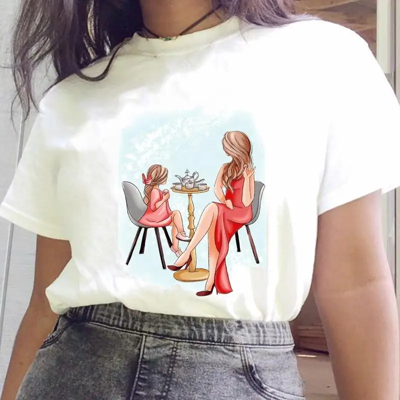 

Женская футболка в стиле 90-х с графическим принтом, милая Модная рубашка с коротким рукавом, топ для матерей и мам, одежда с принтом
