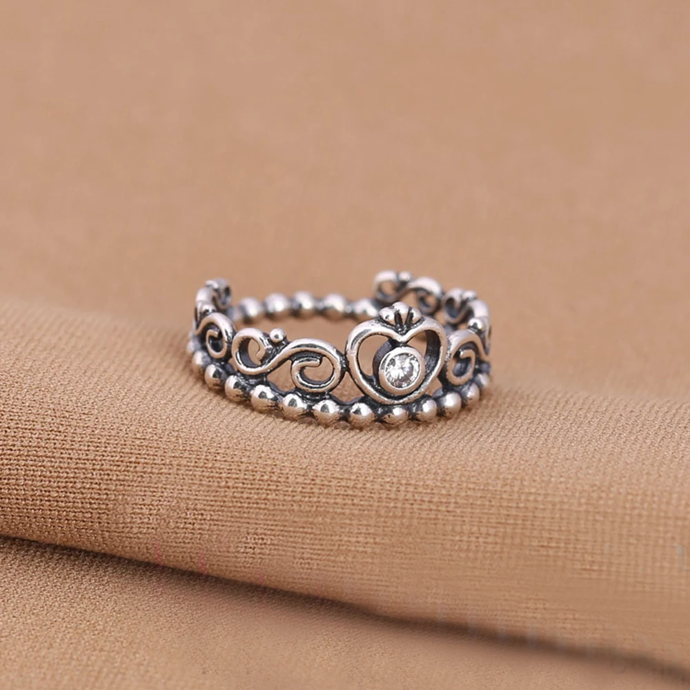 

925 Sterling Silver pan Ring Princess Ring Stack For Women Wedding Engagement Party Gift Fashion Jewelry