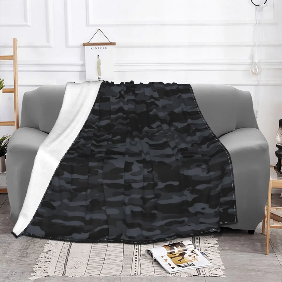 Night Camouflage Camo Blanket Flannel All Season Texture Soldier Portable Soft Throw Blankets for Sofa Office Bedspread | Дом и сад