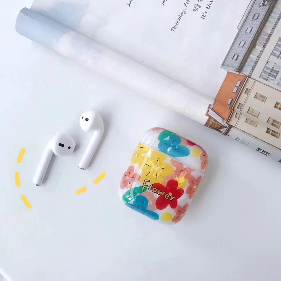 Беспроводной чехол для наушников для Airpods, чехол, Роскошный милый цветок, чехол для наушников для Apple Air Pods 2, чехол, защита, аксессуары для кожи - Цвет: 359E