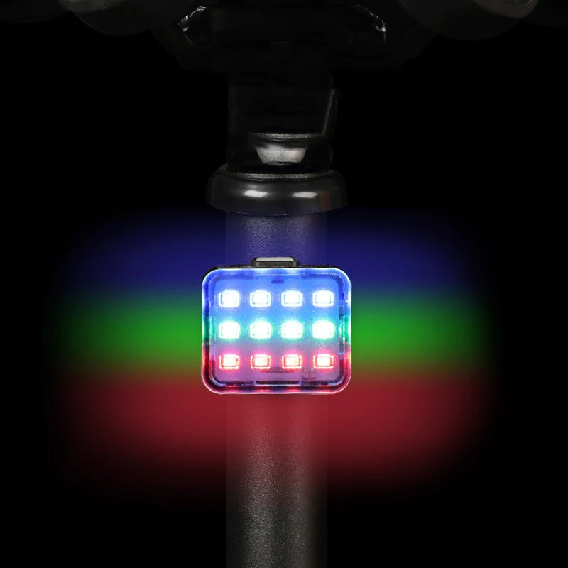 

Bicycle Taillight USB Rechargeable Bike Colorful Rear Light Safety Back Lamp MTB Riding Warning Saddle Rear LED N025