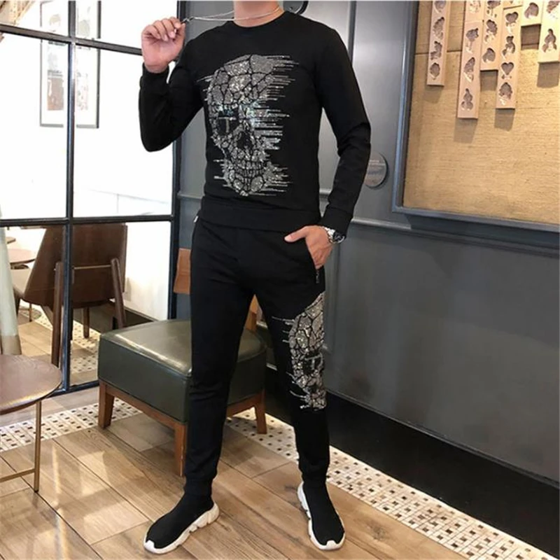 

Men Tracksuit Set winter g Suit Sweatsuit Male Sportswear Jackets Sweatshirts + Pants Casual Brand Clothing