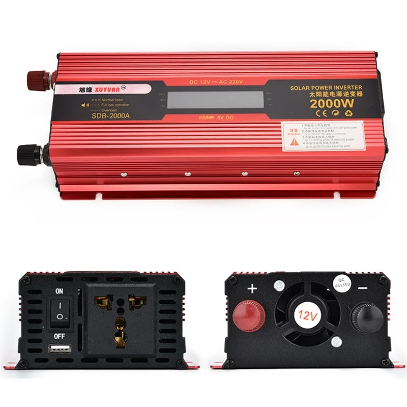 

50LC 2000W Car Inverter DC 12V/24V to AC 110V/220V Voltage Converter Short Circuit Protection Auto Adapter with LCD Display