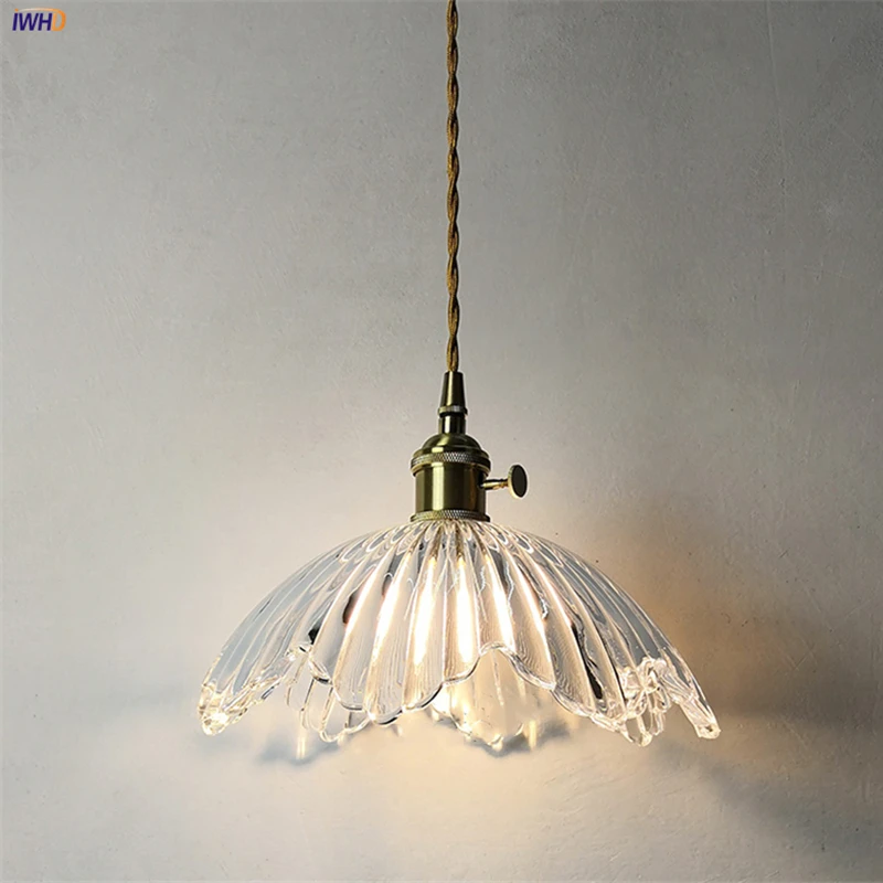 Restaurant Nordic Glass Pendant Lamp Creative Hanging Lamp Fixtures For Living Room Ceiling Simple Light LED E27 With Switch