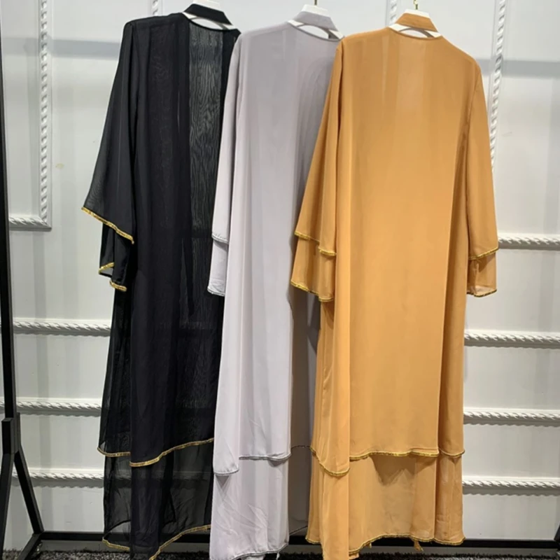 Рамадан ИД абайя Дубай Турция кимоно кафтан ислам одежда для женщин модное