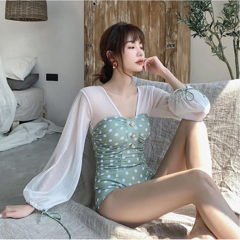 Цельнокроеный женский купальный костюм женская одежда для плавания Корея новая