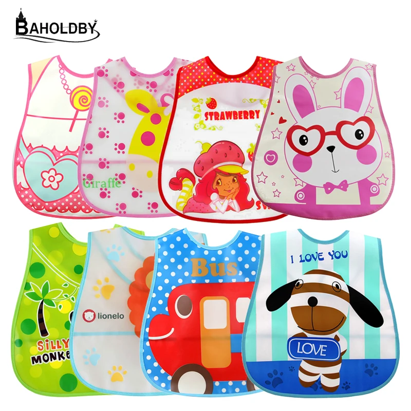 

Adjustable Baby Bibs EVA Waterproof Food Pocket Lunch Feeding Bibs Baby Cartoon Feeding Bibs Children Baby Apron Babador Bandana