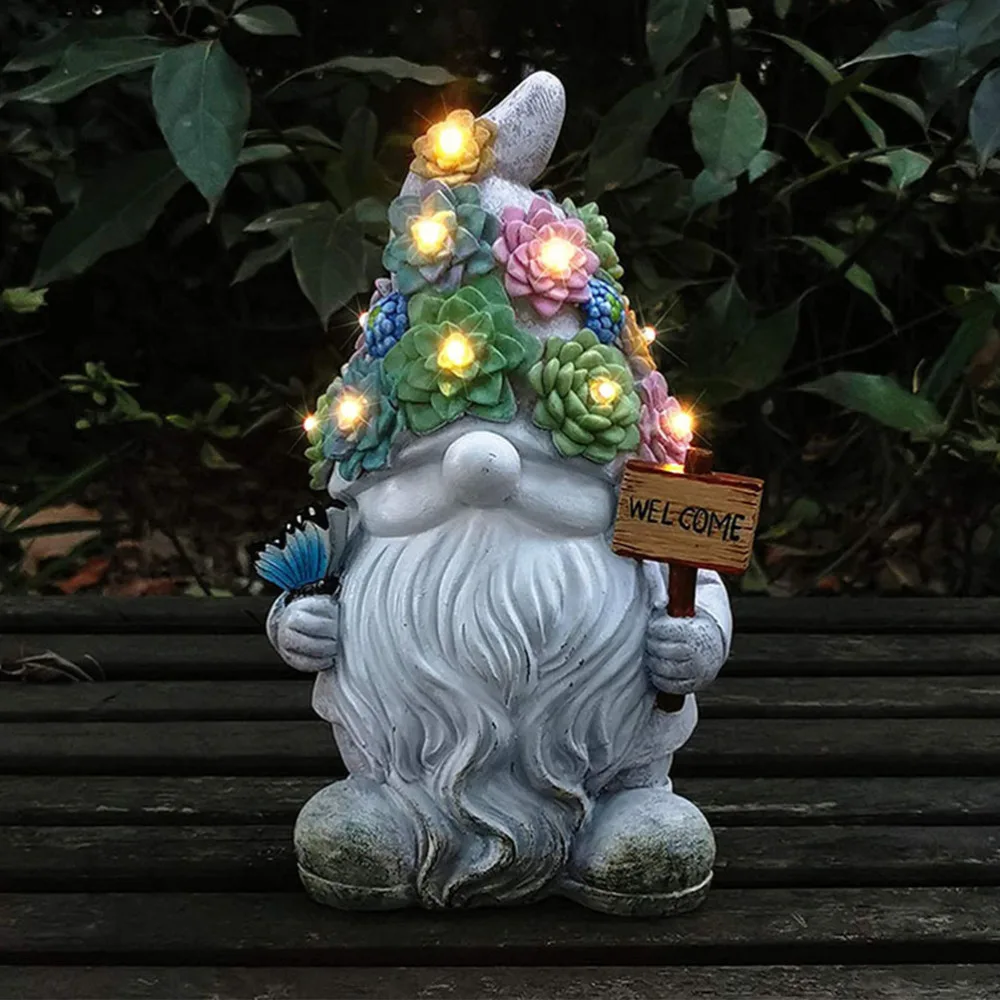 

1pc Outdoor Solar LED Light Gnome Adornment Exquisite Gnome Lawn Decor