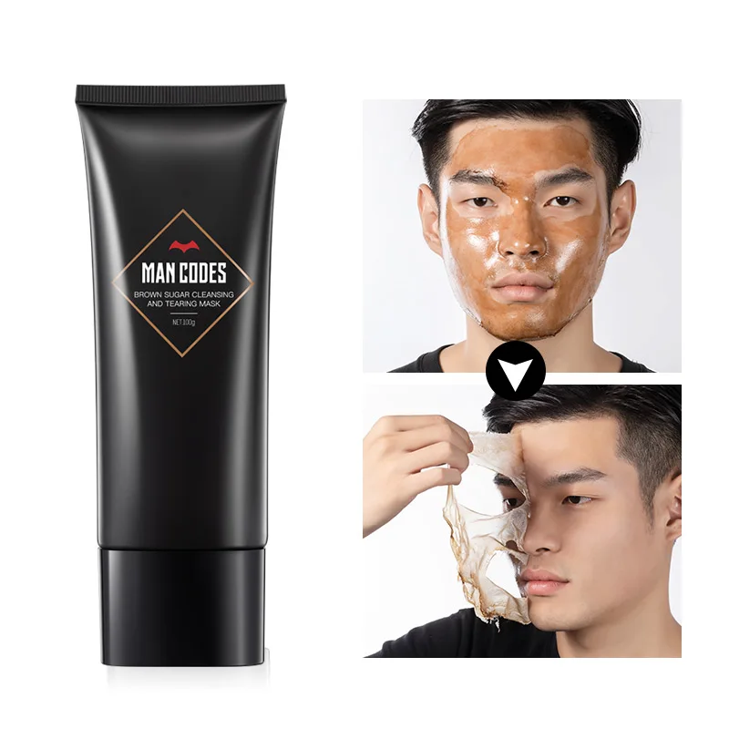 

MANCODES 100g Men Brown Sugar Blackhead Remover Peel Mask Acne Treatment Peel Off Mask Firming Anti Aging Pore Strip Skin Care
