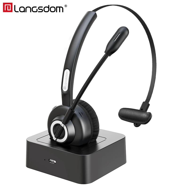 Langsdom H3 Bluetooth наушники, гарнитура для Skype, беспроводная гарнитура для дальнобойщиков, наушники с микрофоном для телефона, офиса, Skype