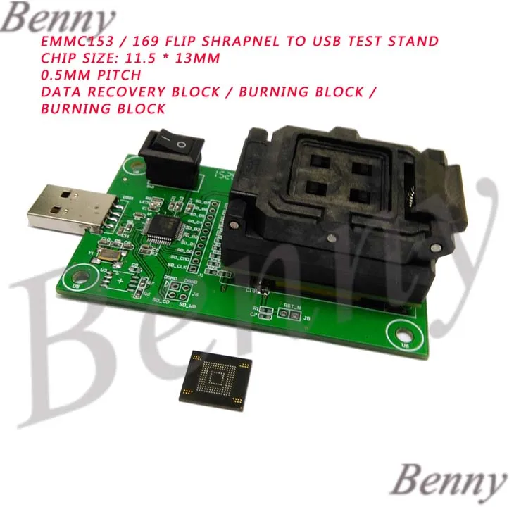 EMMC169/153 USB испытательный стенд программист/U диск BGA гнездо мобильный телефон библиотека шрифта горелки чип