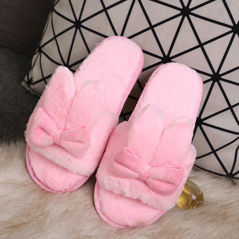 Зимние новые женские тапочки Повседневная теплая Модная домашняя обувь на