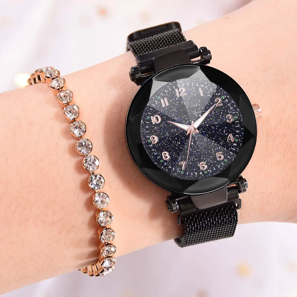 Montres femme 2019 модные часы Звездное небо женские наручные выпуклые стеклянные