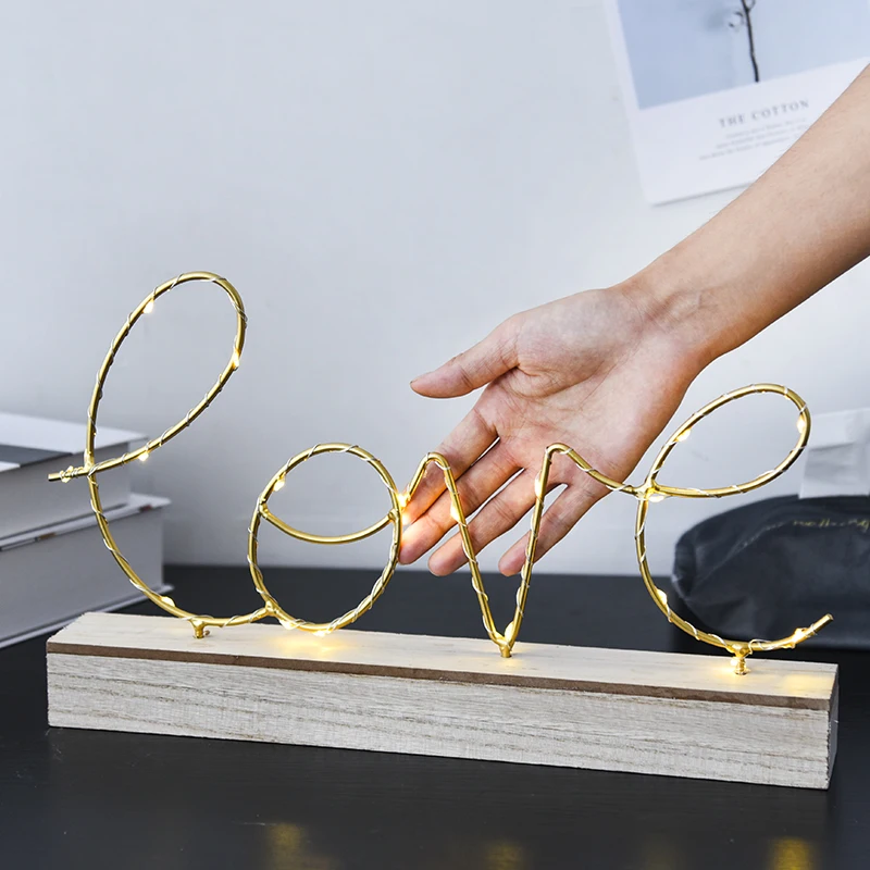 

LED Lamp Light LOVE Letters Living Room Bedroom Layout Decoration Valentine's Birthday Gift Home Decorative Figurines Ornaments