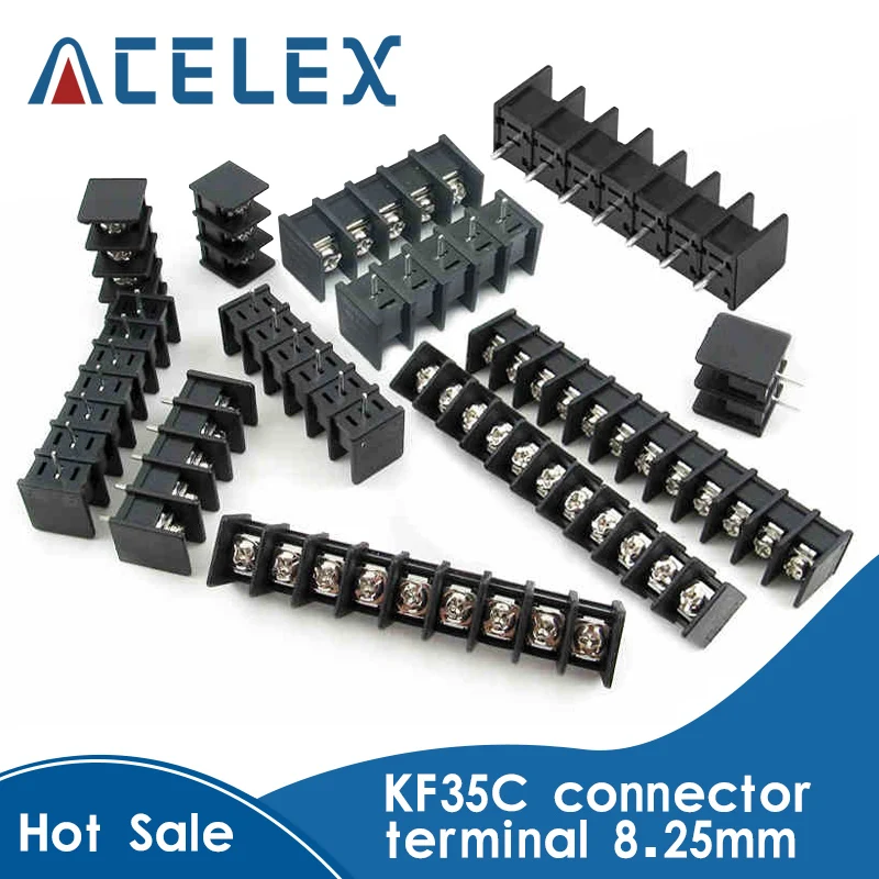 2 шт. Барьер Тип KF35C DG35C 2P 3P 4P 8 25 мм шаг винта pcb блок соединения разъема 300V 20A|Детали