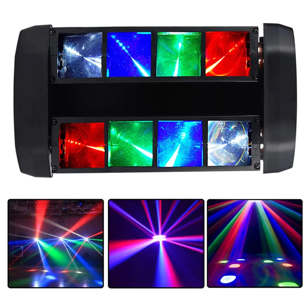 Mini Spider Moving Head Light LEDs Beam DJ Light RGBW Sound DMX512 Control For Party Pub Disco Show Wedding Event Stage Lighting