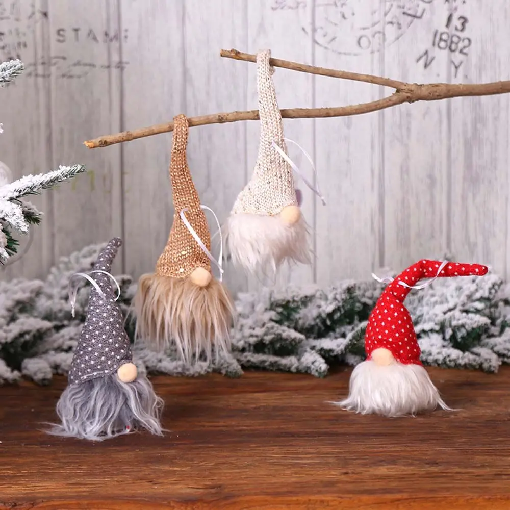 

Christmas Lovely Handmade Antler Snowflake Christmas Faceless Sitting Gnome Santa Decoration Swedish Standing Elf Doll Ornaments