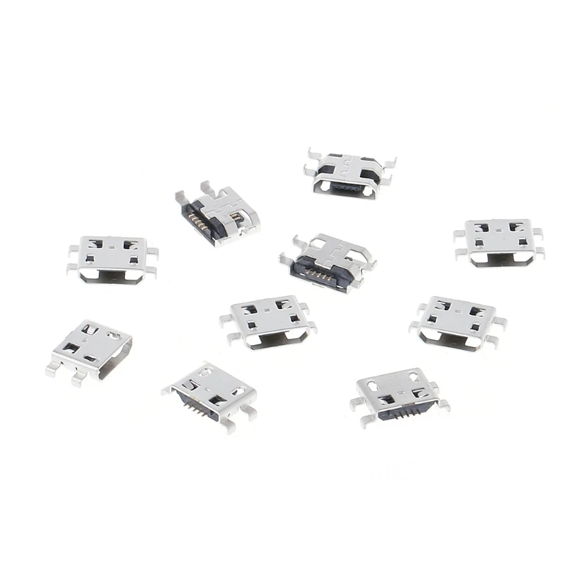 

10 Pcs Type B Micro USB 5 Pin Female Charger Mount Jack Connector Port Socket L4MF