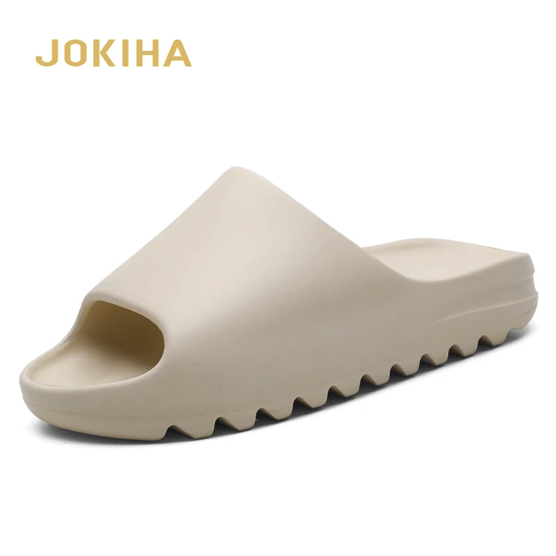 Мужские Пляжные шлепанцы бежевые черные модные тапочки для мужчин Новое