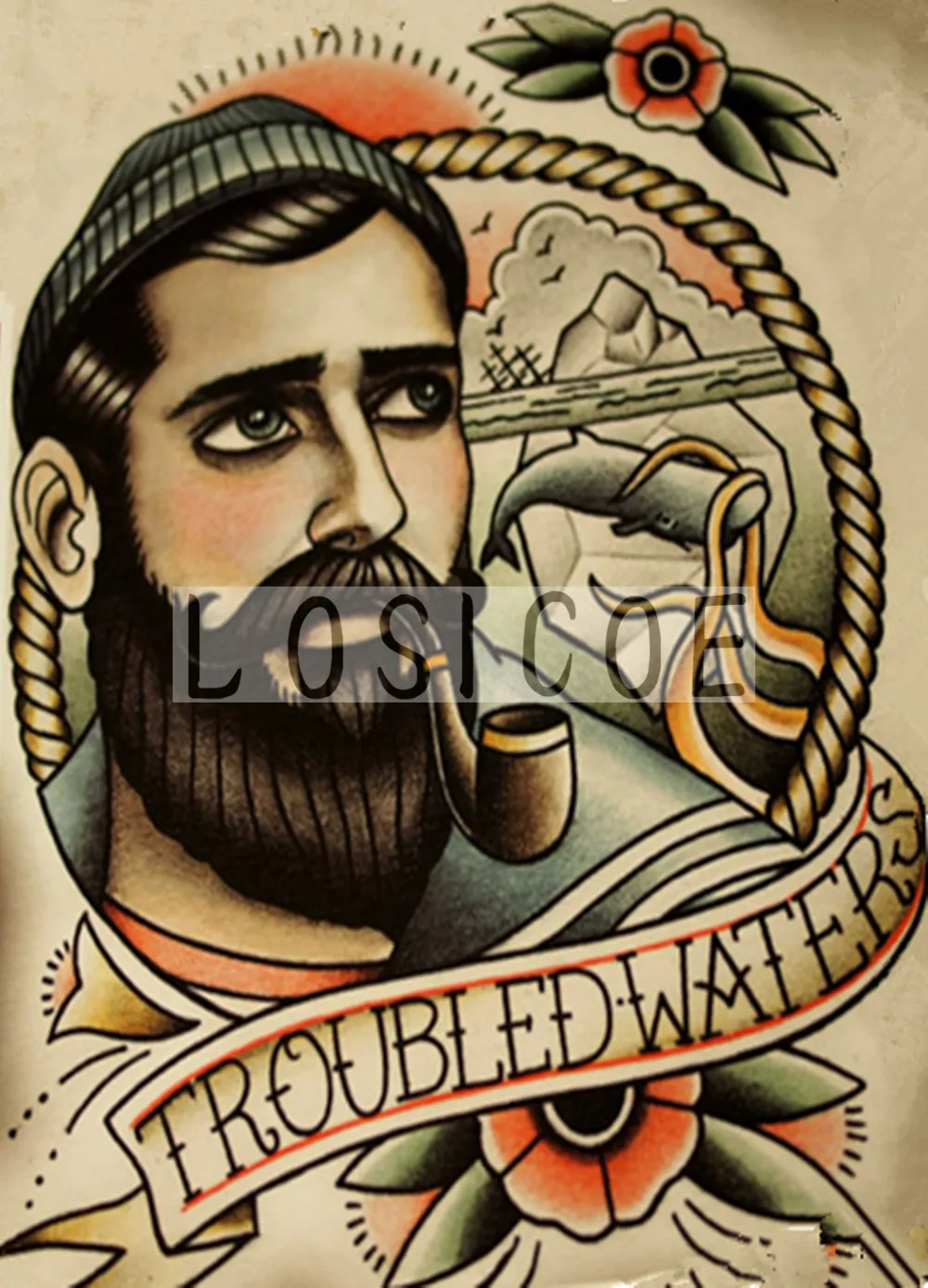 Винтажные наклейки для парикмахеров с татуировками в виде плакатов на крафт-бумаге для интерьера, восстанавливающие наклейки на стену для домашнего декора парикмахерской.