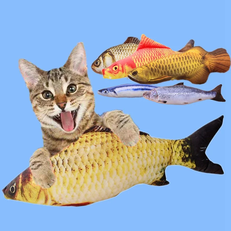 В 3D мягкий плюшевый рыбный Форма игрушка для домашнего животного Укус устойчивостью Котенок Pet кошачья интерактивная игрушка Моделировани...