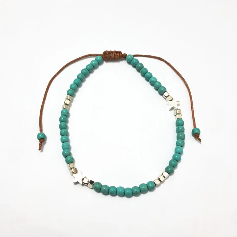 Богемный Звездный браслет для щиколоток с камнем женщин винтажный Ретро-браслет