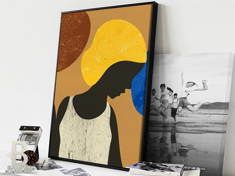 Африканские танцевальные женщины Минималистичная этно-настенная