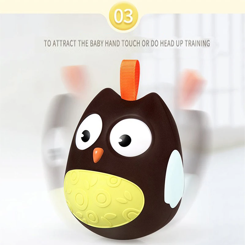 

Cute Baby Toys Nodding Moving Eyes Owl Doll ABS Baby Rattles Gifts Baby Roly-poly Tumbler Toy With Bell Toys For Children