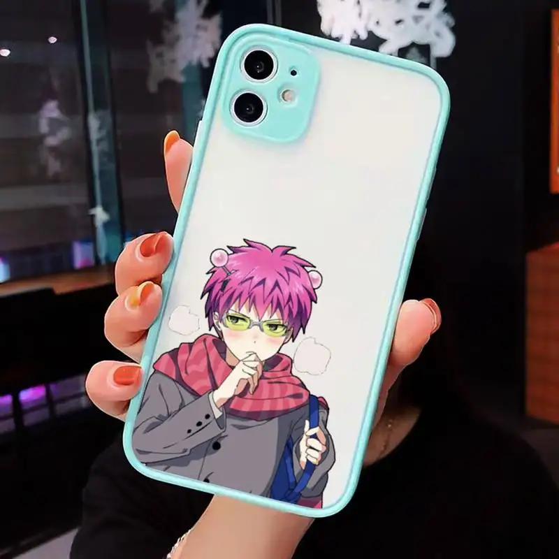 

Japan anime Saiki Kusuo Phone Cases matte transparent For iphone 7 8 11 12 plus mini x xs xr pro max cover