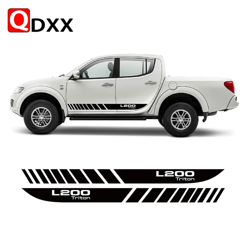 Наклейка на багажник пикапа для Mitsubishi L200 Triton спортивные полосы декор двери