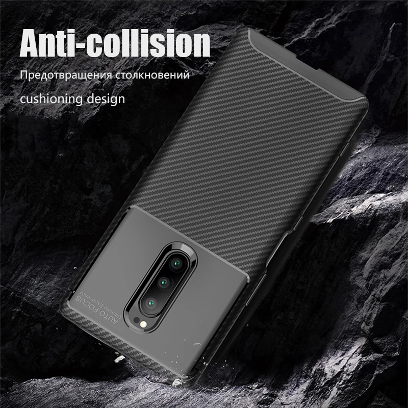 Carbon Fiber Shockproof Soft Silicon TPU Case For Sony Xperia 1 10 Plus 20 XZ3 XA2+ XZ2 Compact XA2 XA3 XZ4 Mini Premium Cover |