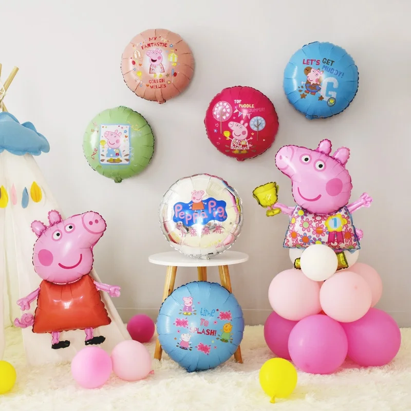 Воздушные шары из фольги Свинка Пеппа подарок на день рождения для девочек и