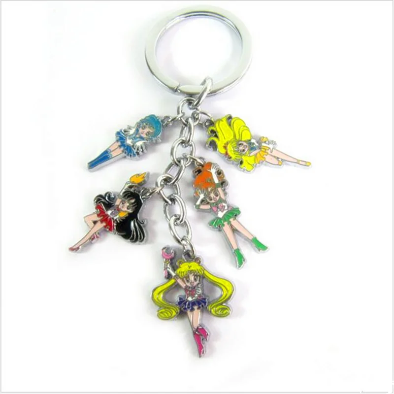 5 стилей Сейлор бирка с Луной брелок кулон брелки для женщин и мужчин цинковый