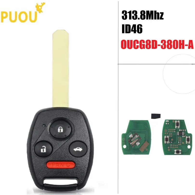4 3 + 1 кнопка дистанционного ключа Fob 313 8 МГц ID46 чип для Honda Accord Civic 2003 2004 2005 2006 2007 OUCG8D